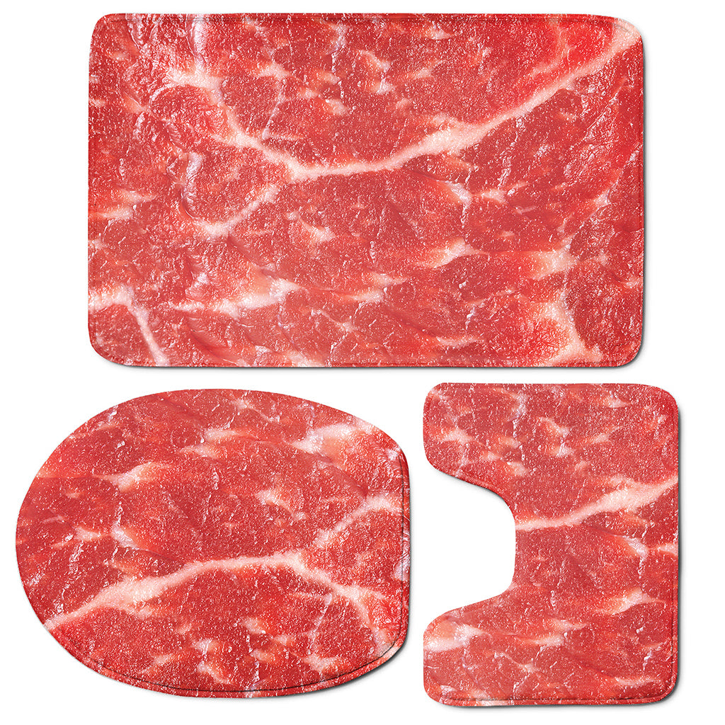 Fresh Meat Print 3 Piece Bath Mat Set