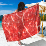 Fresh Meat Print Beach Sarong Wrap