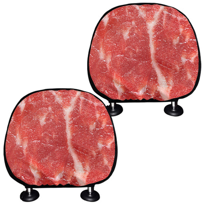 Fresh Meat Print Car Headrest Covers