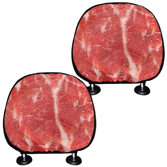 Fresh Meat Print Car Headrest Covers