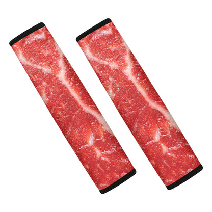 Fresh Meat Print Car Seat Belt Covers