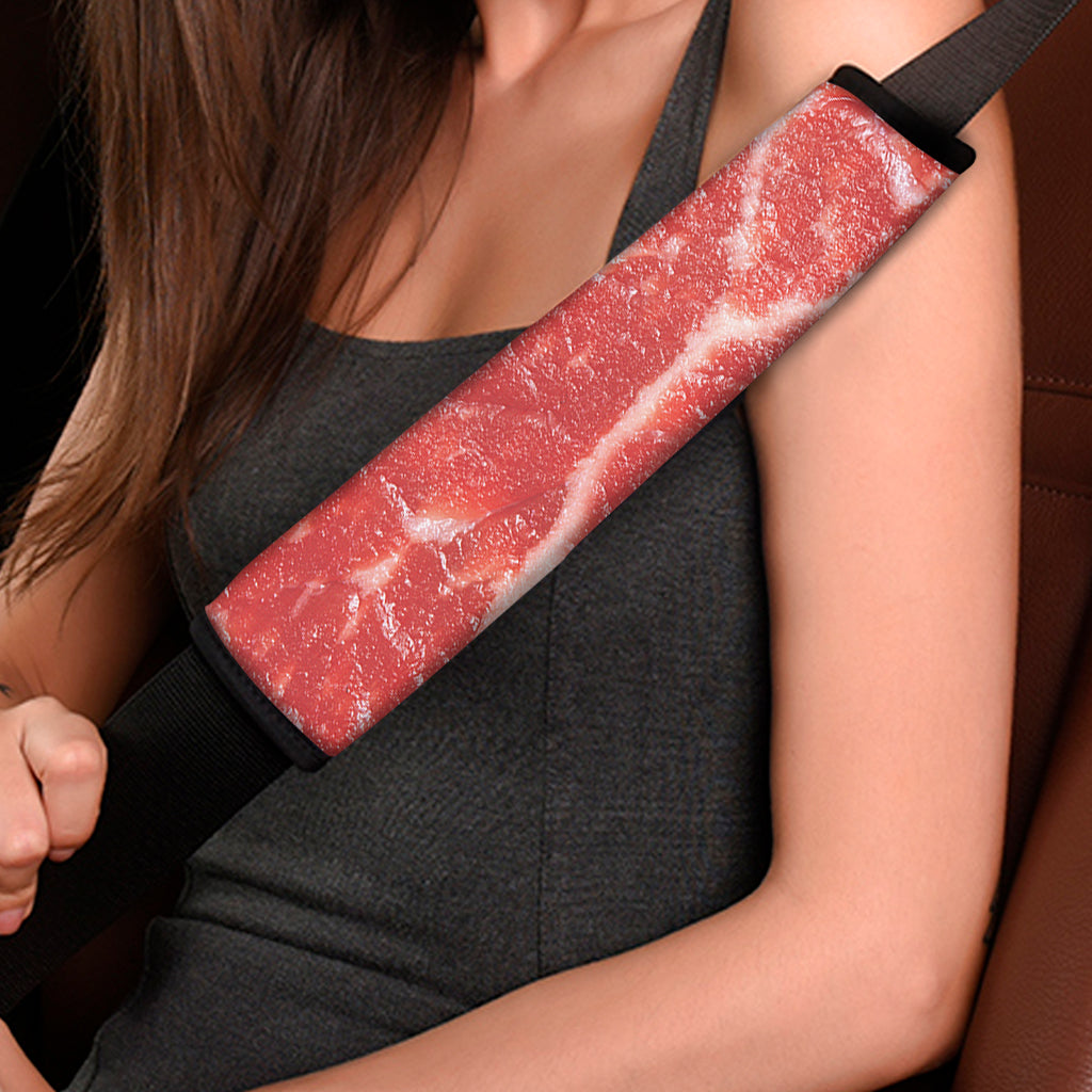 Fresh Meat Print Car Seat Belt Covers