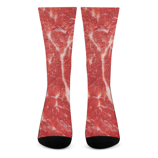 Fresh Meat Print Crew Socks
