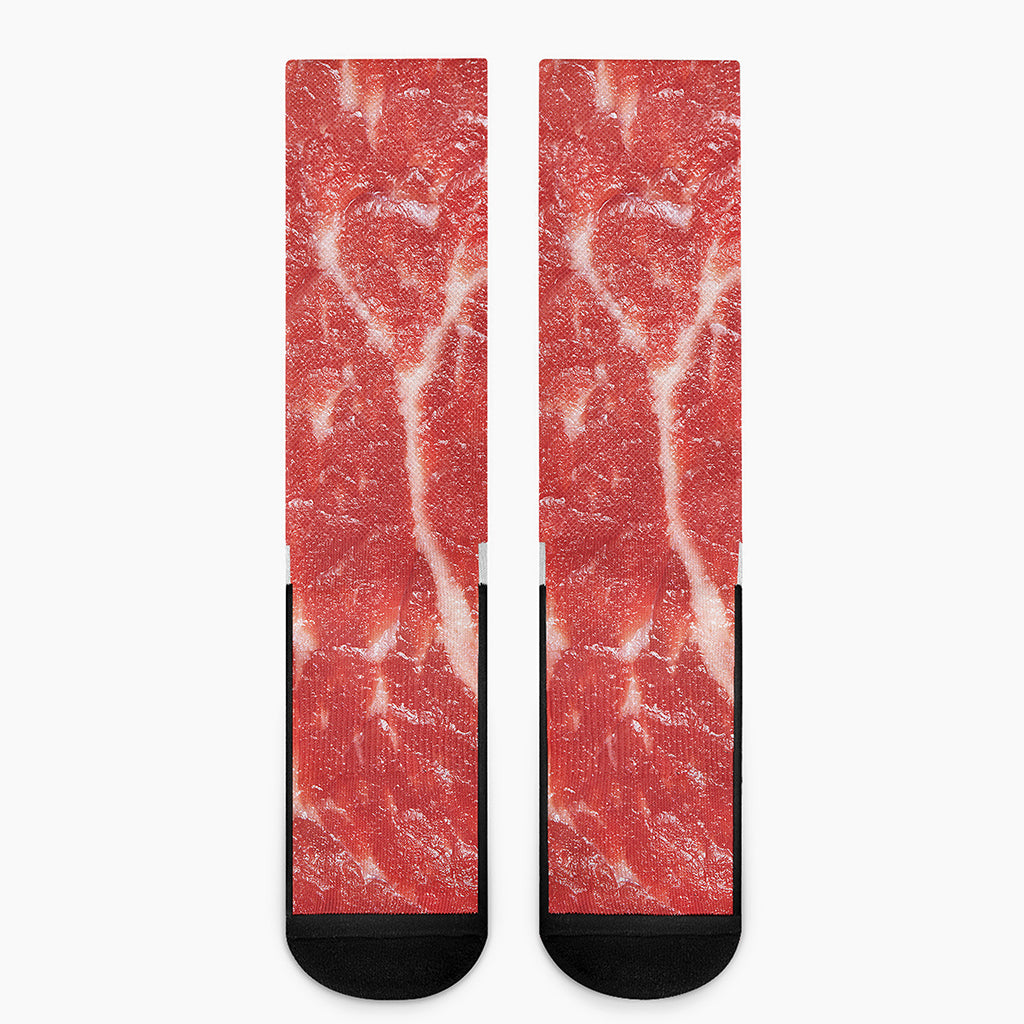 Fresh Meat Print Crew Socks