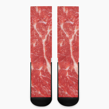 Fresh Meat Print Crew Socks