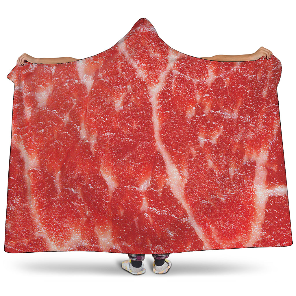 Fresh Meat Print Hooded Blanket
