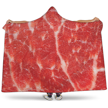 Fresh Meat Print Hooded Blanket