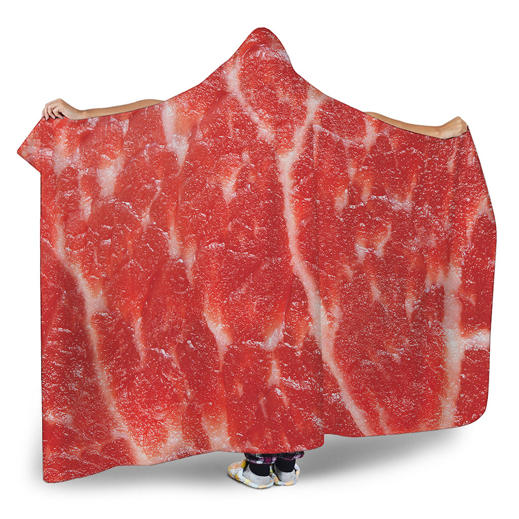 Fresh Meat Print Hooded Blanket