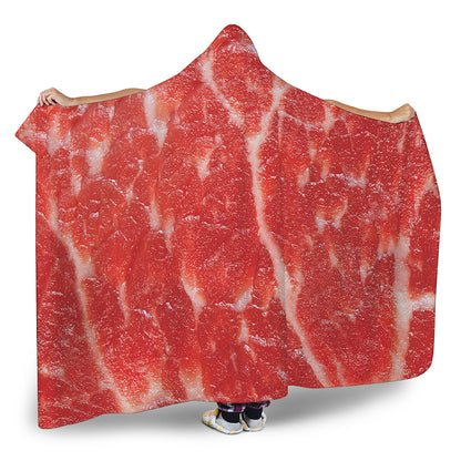 Fresh Meat Print Hooded Blanket