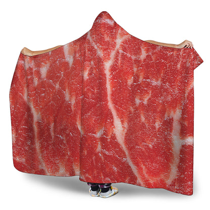 Fresh Meat Print Hooded Blanket