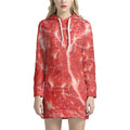 Fresh Meat Print Pullover Hoodie Dress