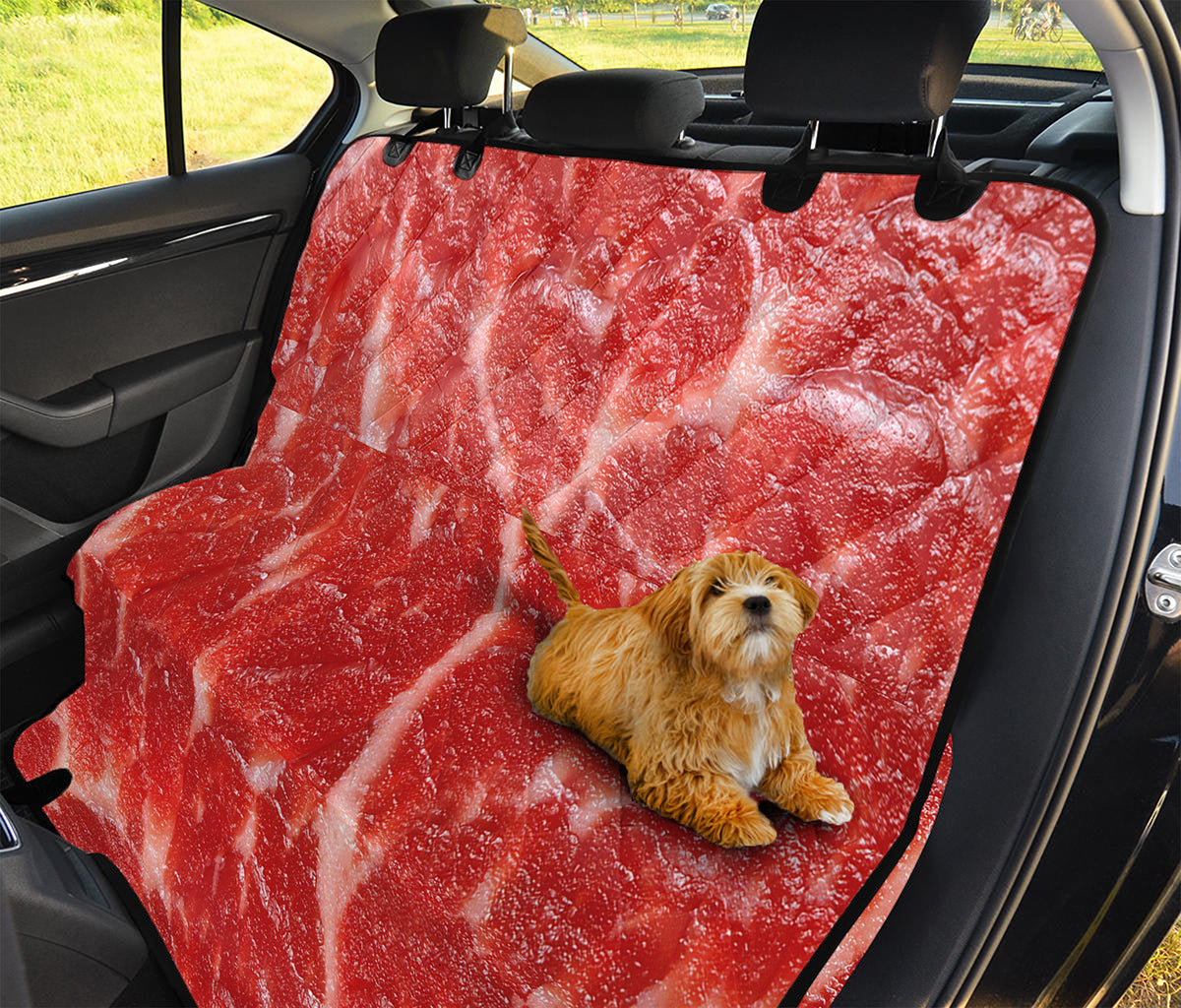 Fresh Meat Print Pet Car Back Seat Cover