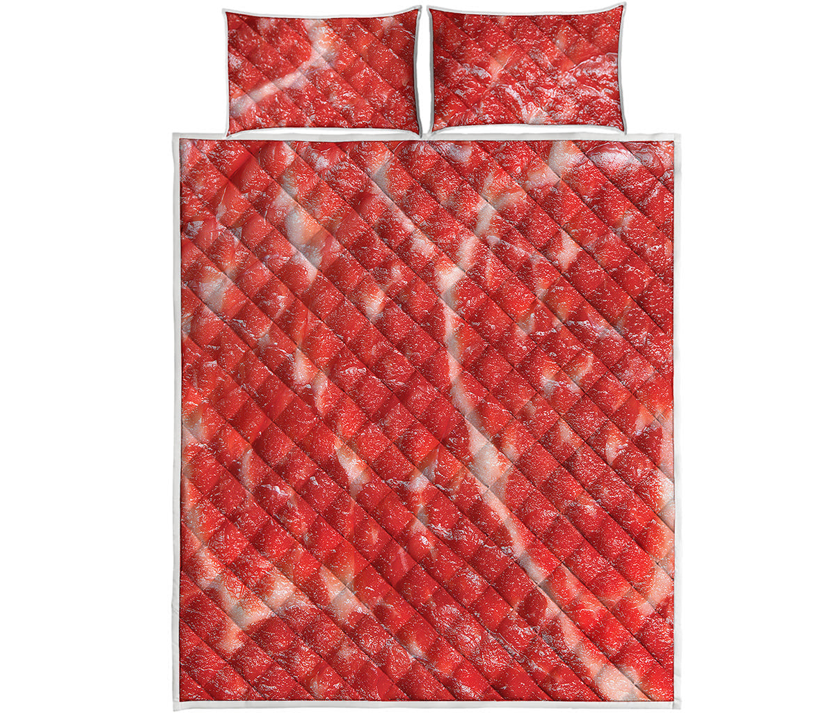 Fresh Meat Print Quilt Bed Set