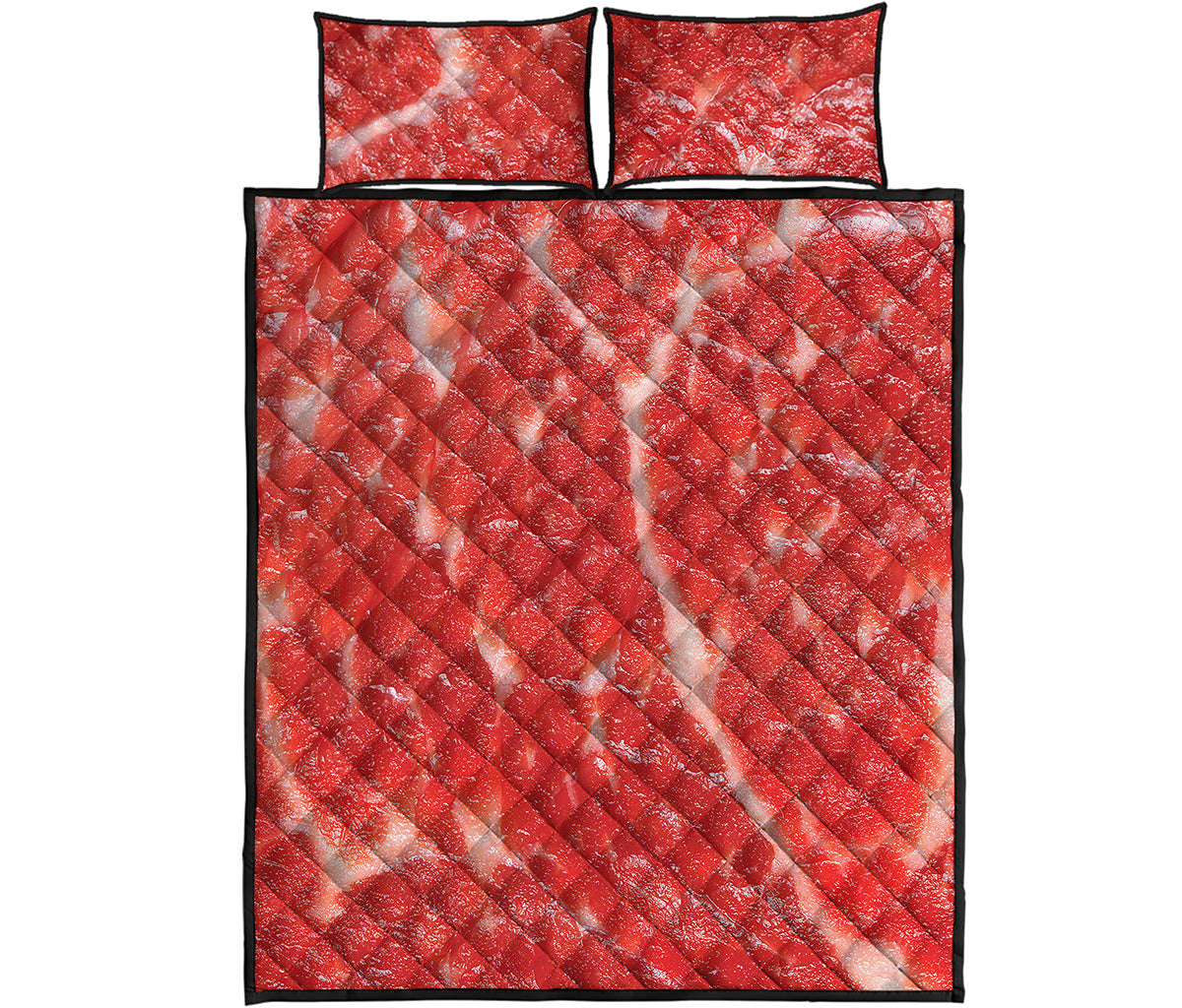 Fresh Meat Print Quilt Bed Set