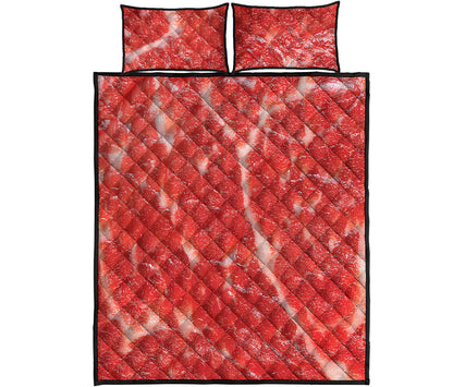 Fresh Meat Print Quilt Bed Set
