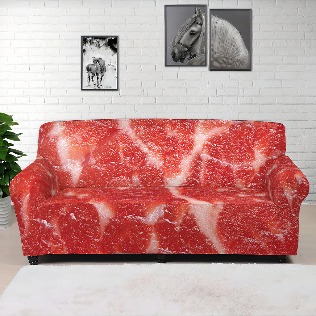 Fresh Meat Print Sofa Cover