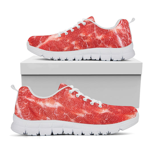 Fresh Meat Print White Sneakers