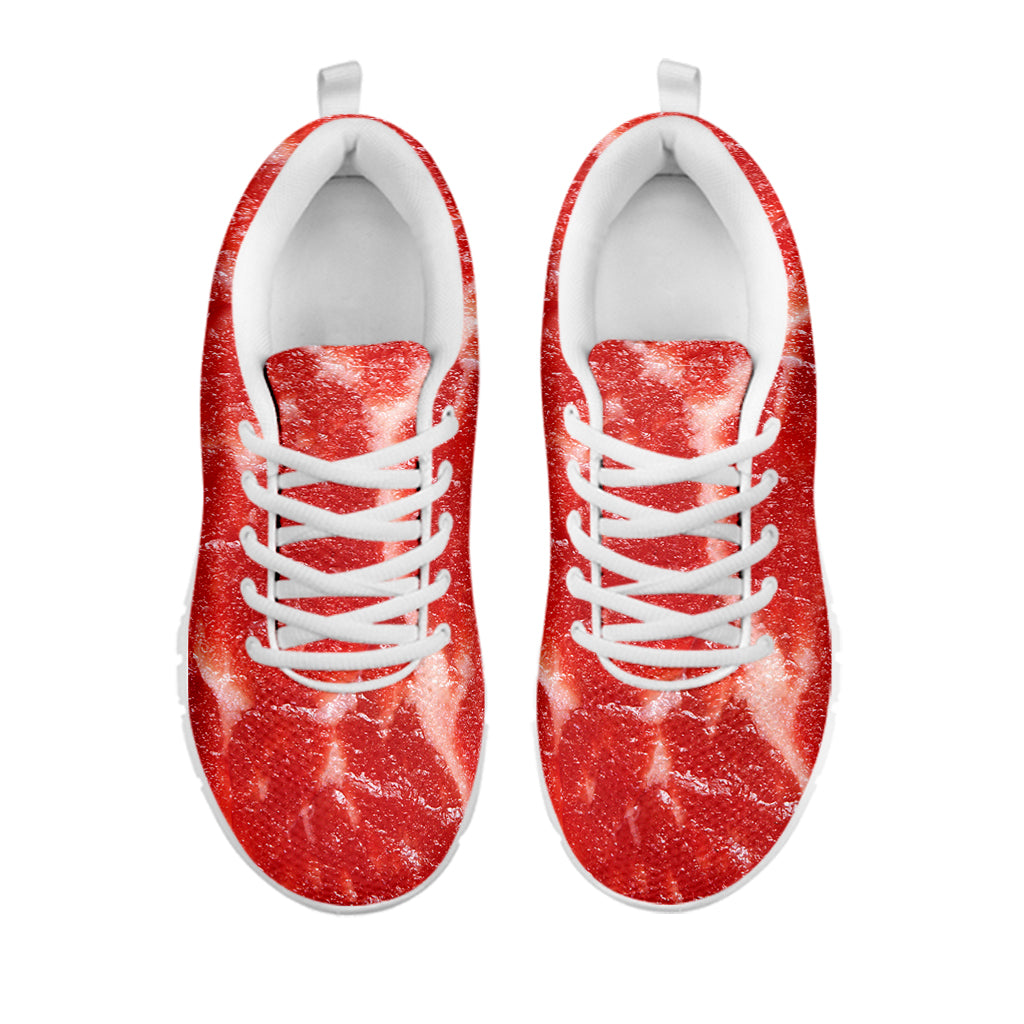 Fresh Meat Print White Sneakers