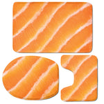 Fresh Salmon Print 3 Piece Bath Mat Set