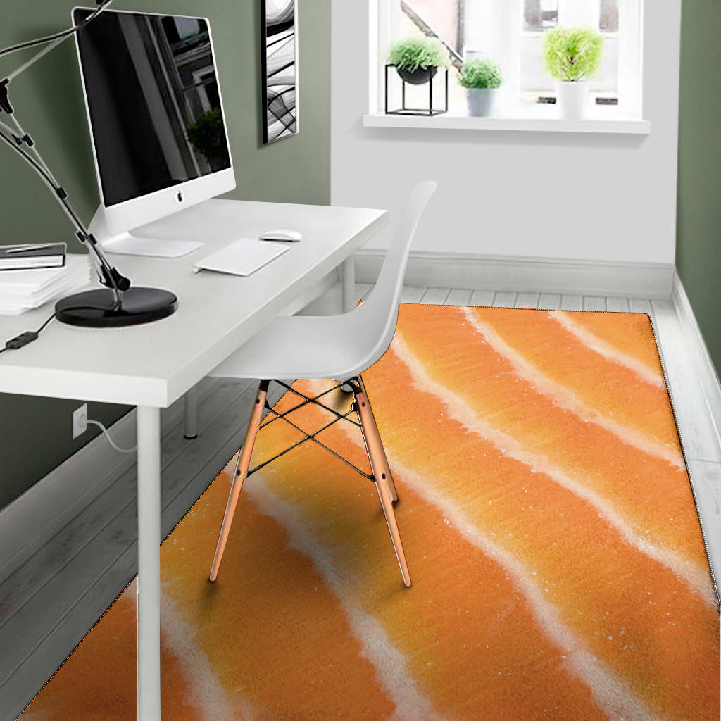 Fresh Salmon Print Area Rug