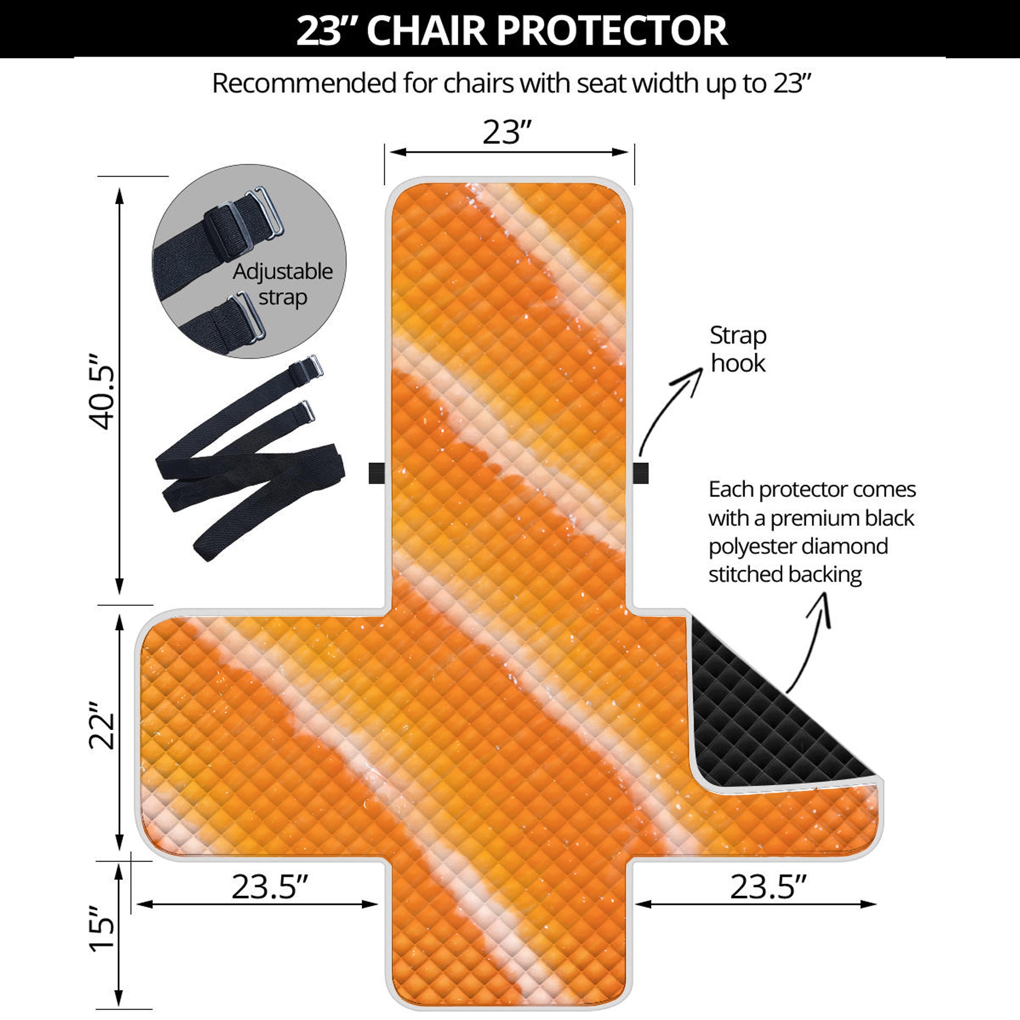 Fresh Salmon Print Armchair Protector