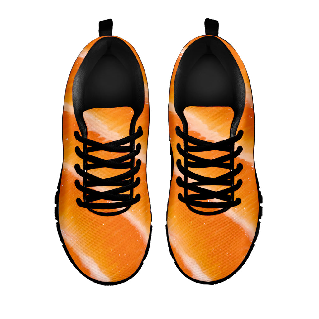 Fresh Salmon Print Black Sneakers