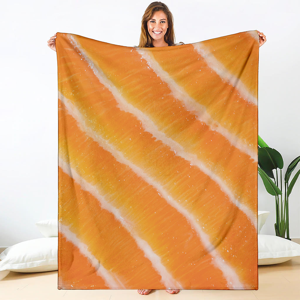 Fresh Salmon Print Blanket