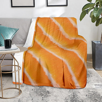Fresh Salmon Print Blanket