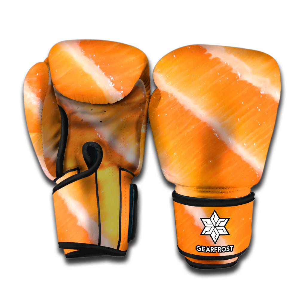 Fresh Salmon Print Boxing Gloves