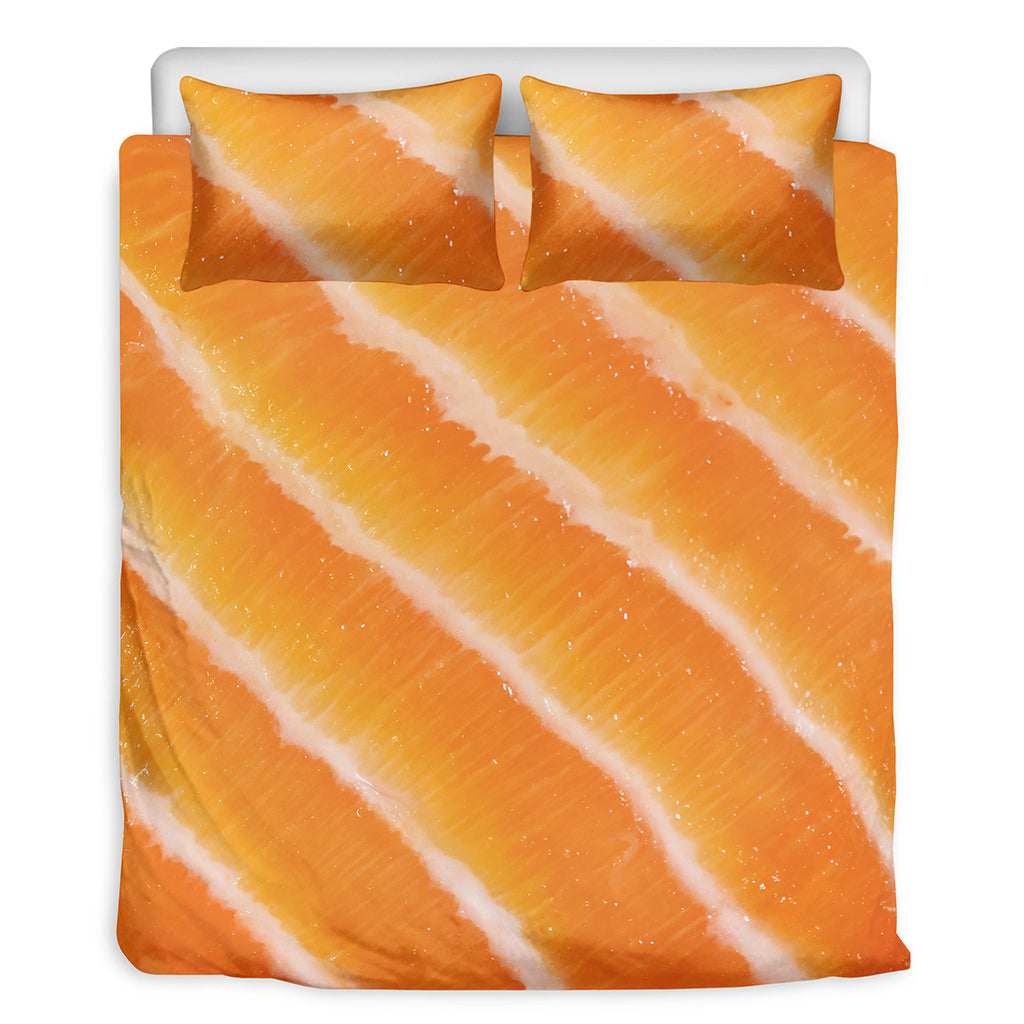 Fresh Salmon Print Duvet Cover Bedding Set