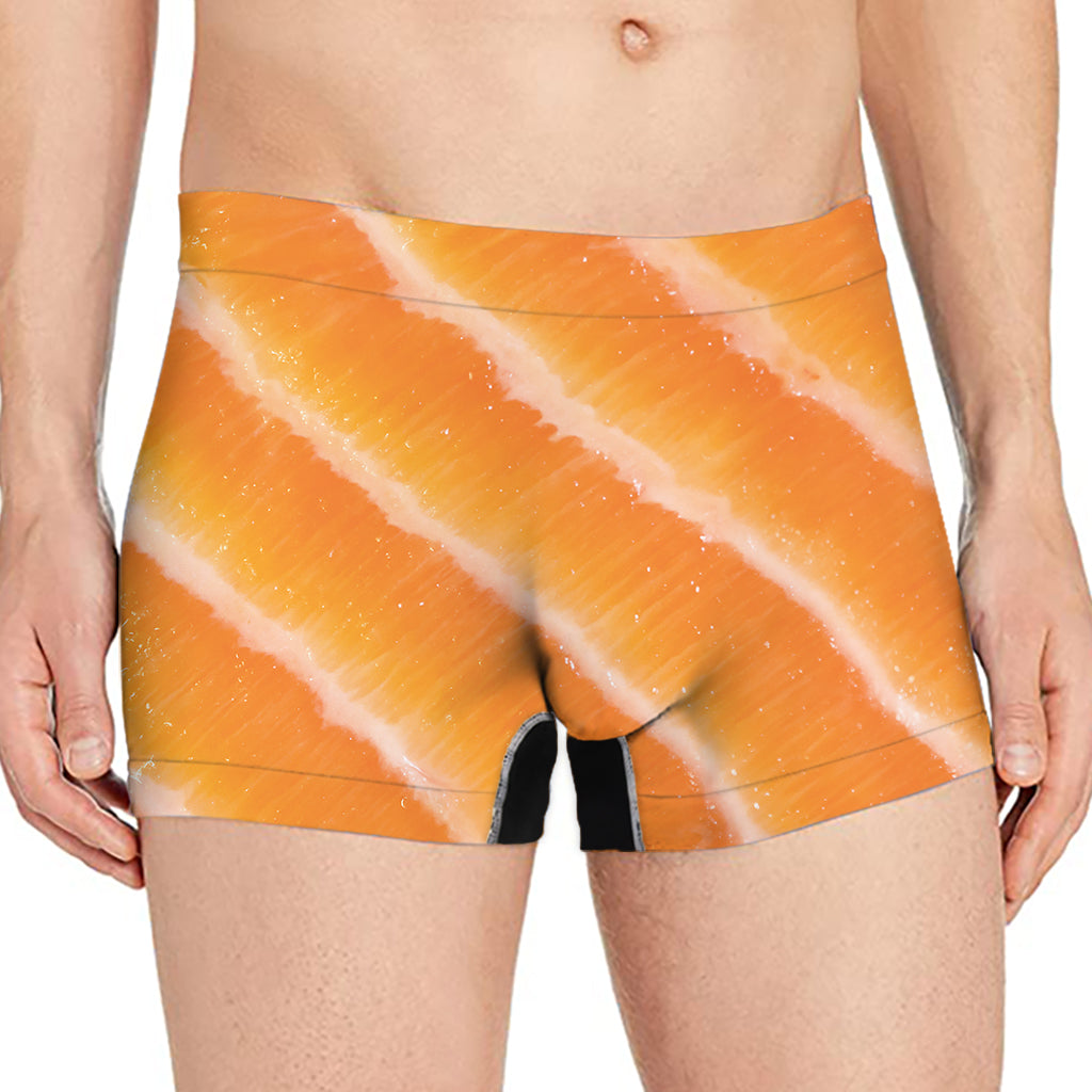 Fresh Salmon Print Men's Boxer Briefs