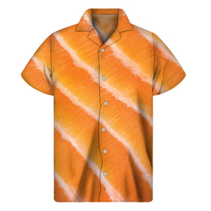 Fresh Salmon Print Men's Short Sleeve Shirt