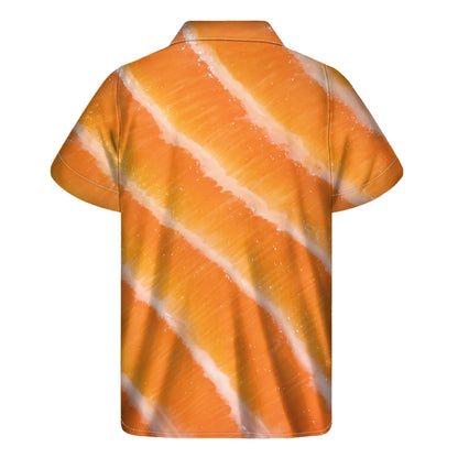 Fresh Salmon Print Men's Short Sleeve Shirt