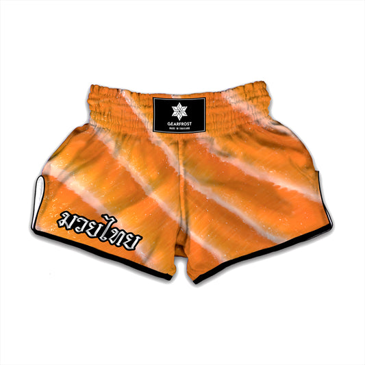 Fresh Salmon Print Muay Thai Boxing Shorts