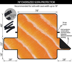 Fresh Salmon Print Oversized Sofa Protector