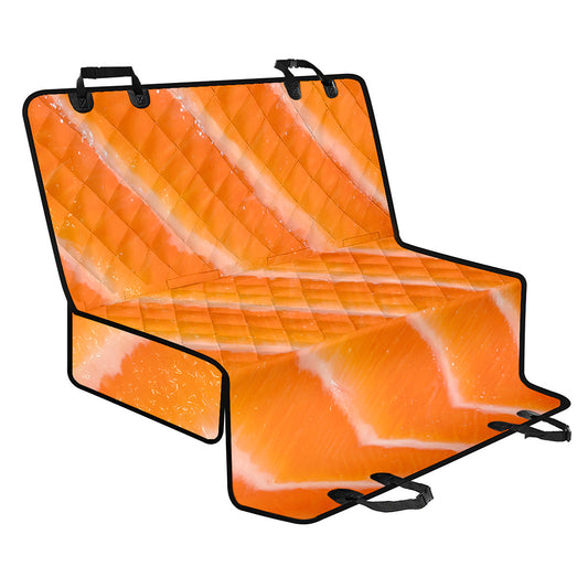 Fresh Salmon Print Pet Car Back Seat Cover