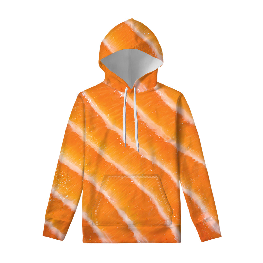 Fresh Salmon Print Pullover Hoodie