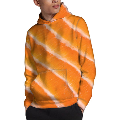 Fresh Salmon Print Pullover Hoodie