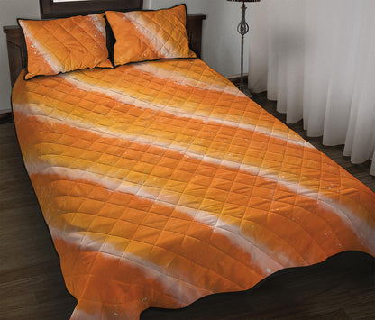 Fresh Salmon Print Quilt Bed Set