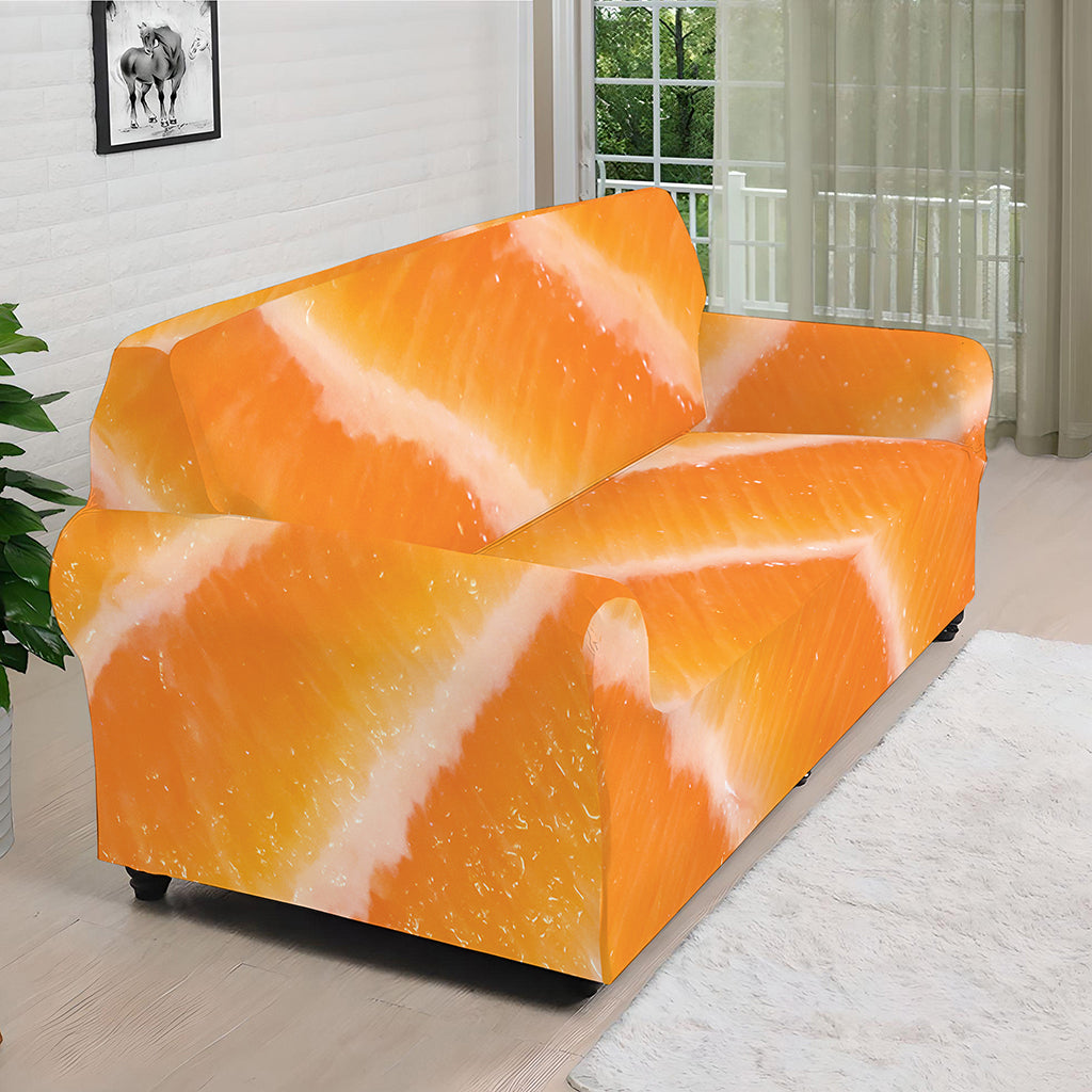 Fresh Salmon Print Sofa Cover