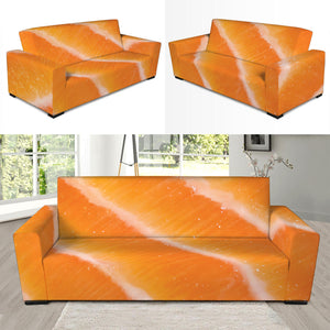 Fresh Salmon Print Sofa Slipcover