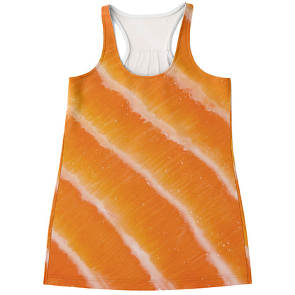 Fresh Salmon Print Women's Racerback Tank Top