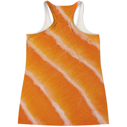 Fresh Salmon Print Women's Racerback Tank Top
