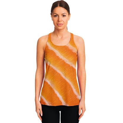 Fresh Salmon Print Women's Racerback Tank Top