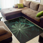 Fresh Tropical Leaf Print Area Rug