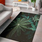 Fresh Tropical Leaf Print Area Rug