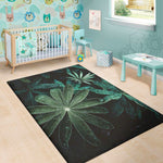 Fresh Tropical Leaf Print Area Rug