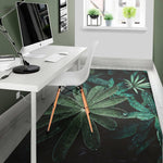 Fresh Tropical Leaf Print Area Rug