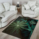 Fresh Tropical Leaf Print Area Rug