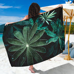 Fresh Tropical Leaf Print Beach Sarong Wrap